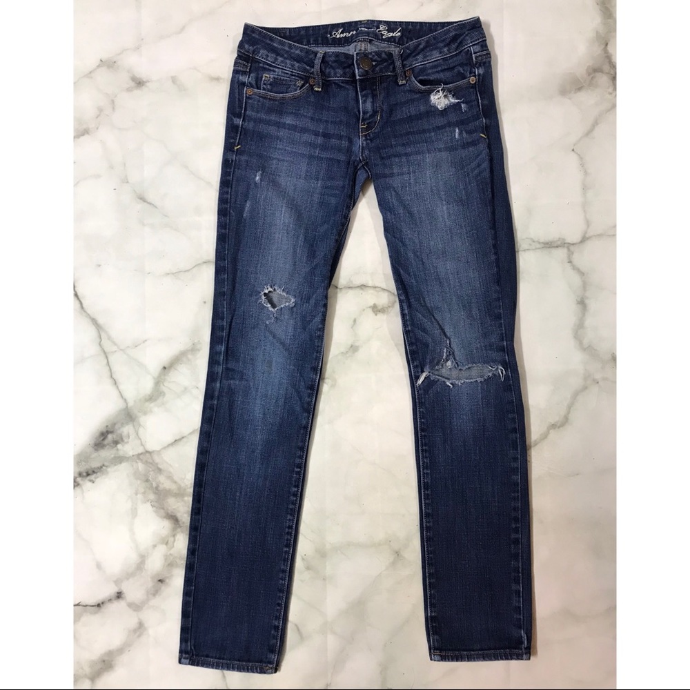 American Eagle Skinny Stretch Jeans - Distressed
